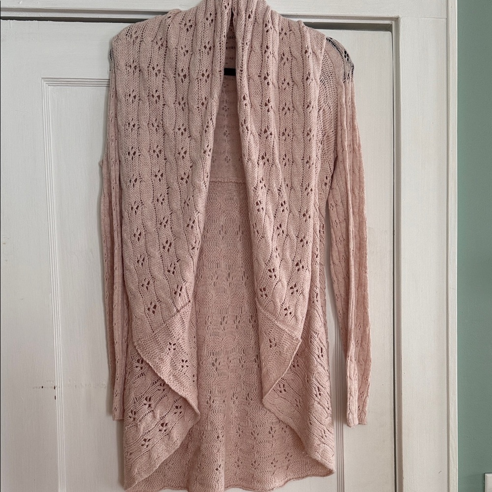 Kismet Blush Pink Open-Front Cardigan